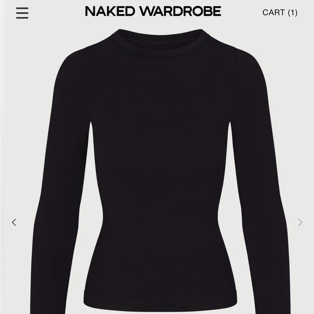 Brand new naked wardrobe long sleeve sculpt shirt in black